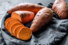 Sweet potato salad with mango-curry dressing